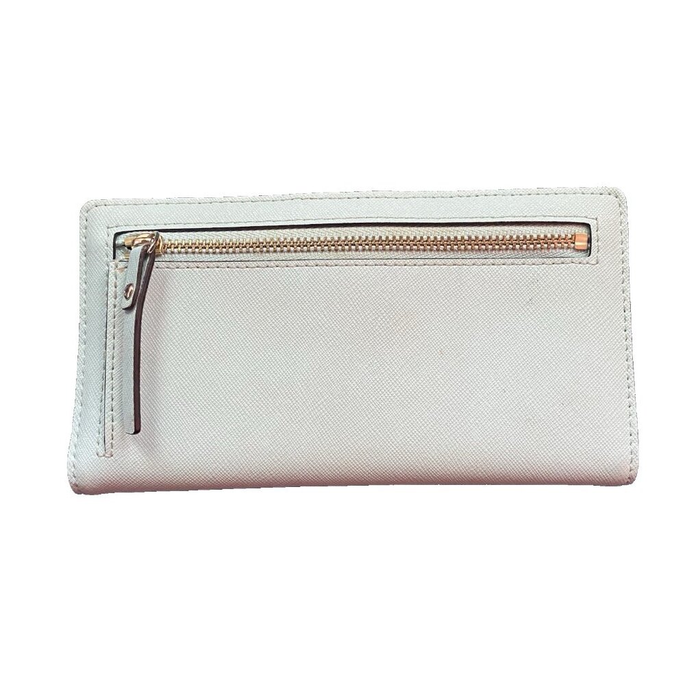 KATE SPADE Wallet Madison Slim Saffiano Leather Pale Blue Bifold LOOK READ - Picture 2 of 7